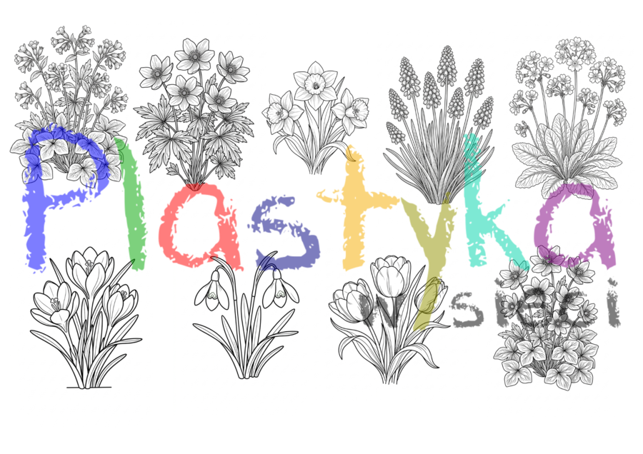 Wiosenne kwiaty - kolorowanka