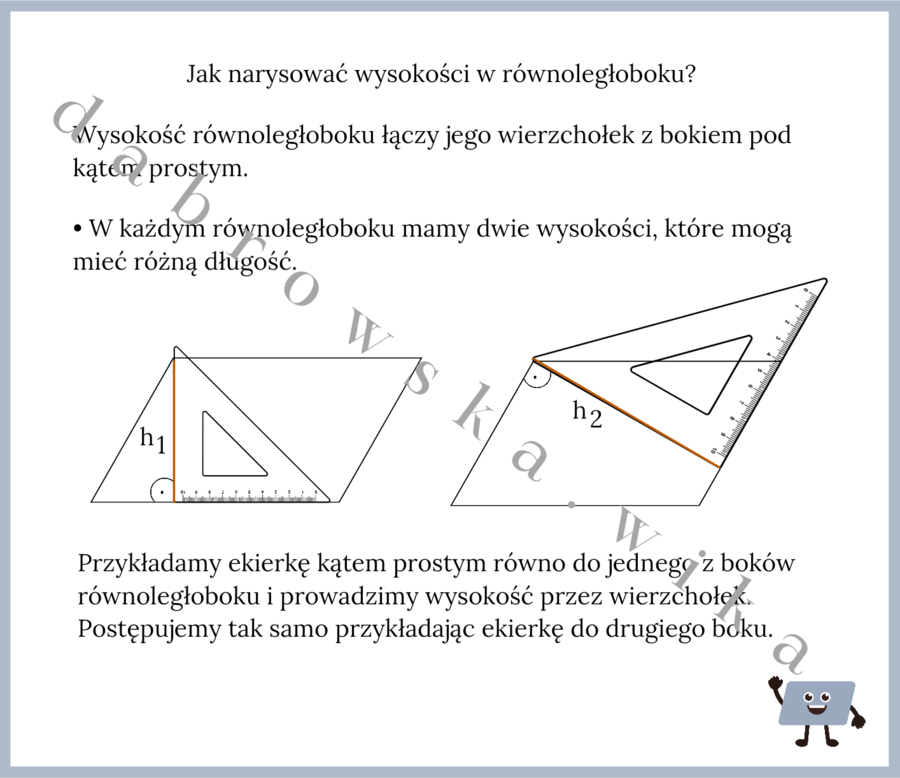 Wysokość równoległoboku - notatka