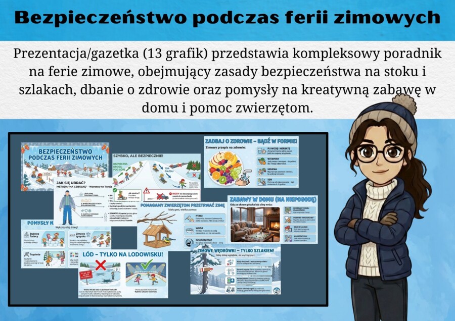 Bezpieczeństwo w czasie ferii zimowych - gazetka/prezentacja na ferie
