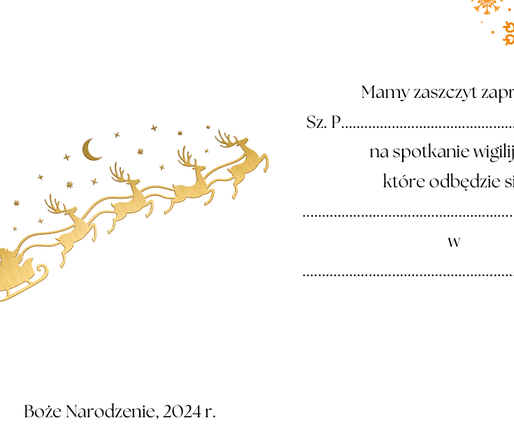 Zaproszenie - Wigilia klasowa, Boże Narodzenie, jasełka, 2 wersje