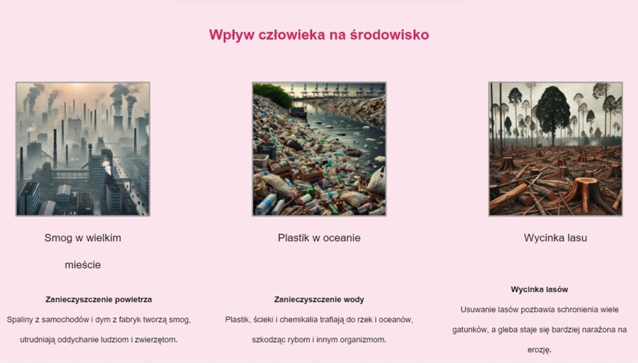 Prezentacja multimedialna. Podstawowe zagadnienia ekologii. Obieg materii. Wpływ człowieka na środowisko.