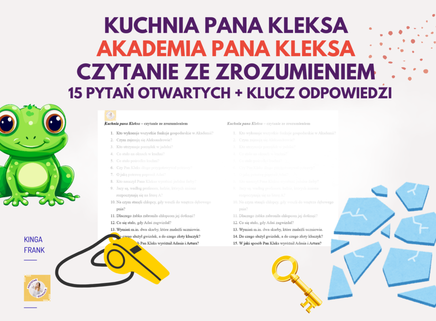 📚 Karta pracy, czytanie ze zrozumieniem do rozdziału „Kuchnia Pana Kleksa” – „Akademia Pana Kleksa”! 🌟