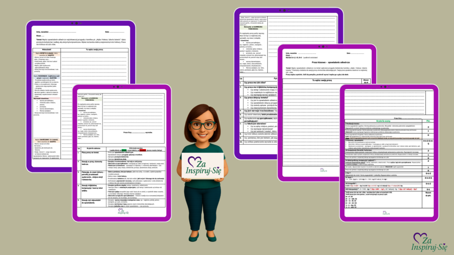 Opowiadanie odtwórcze – 4 lekcje + bonus | prezentacje, karty pracy | Kajko i Kokosz (kl. IV–VI)