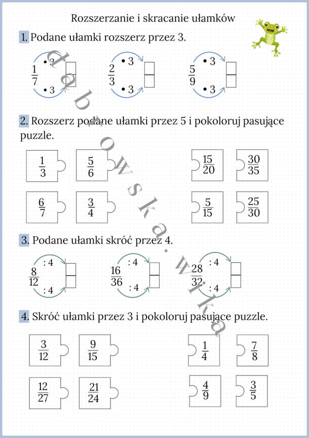 Rozszerzanie i skracanie ułamków