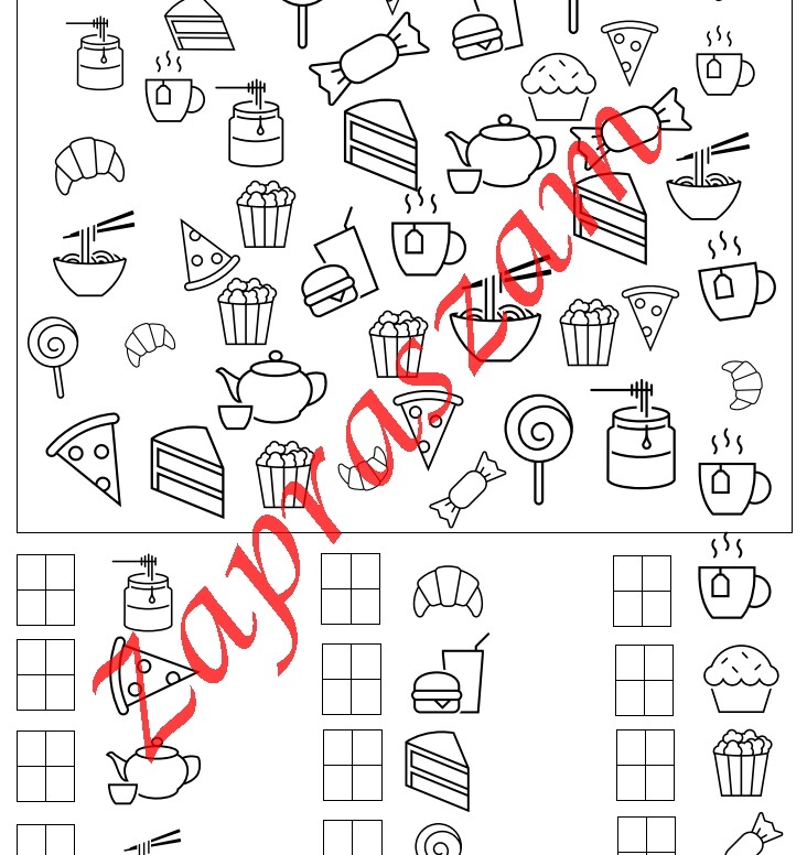 Znajdź i policz przedmioty. / jedzenie