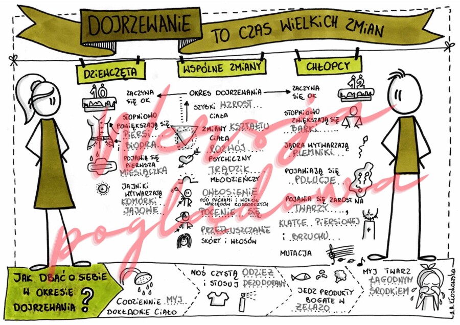 Dojrzewanie to czas wielkich zmian - przyroda kl 4 - wypełniona karta pracy