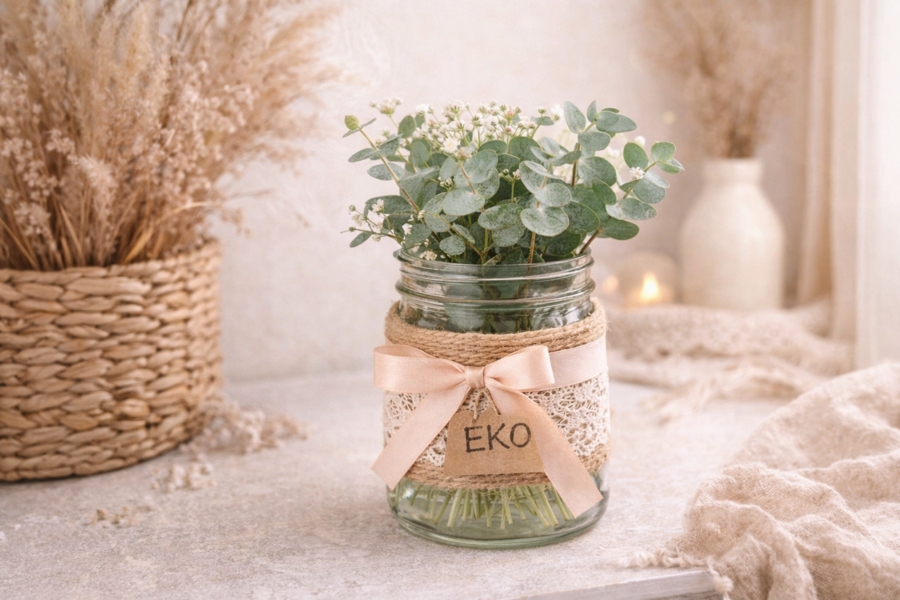 Praca przestrzenna. Wazon z recyklingu