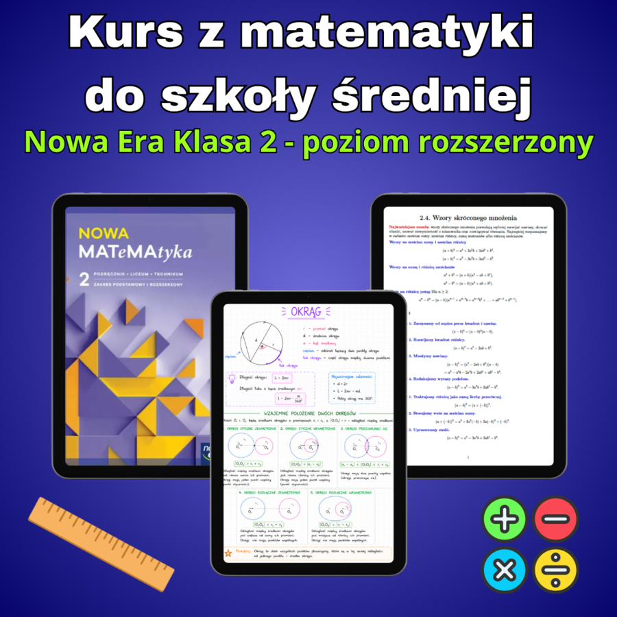 Kurs online z matematyki do 2 klasy - LO R