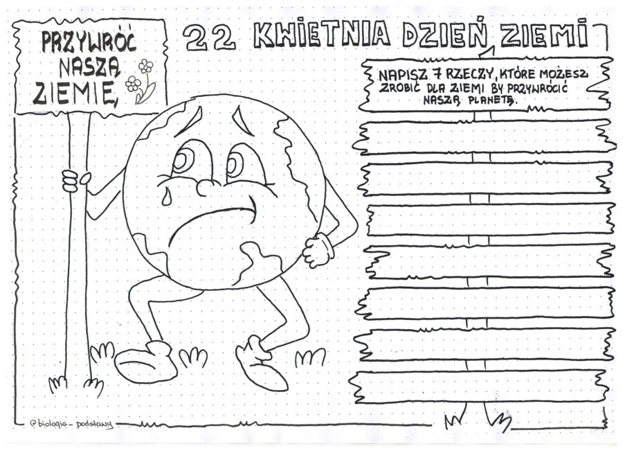 Dzień Ziemi - 22 kwietnia - Karta Pracy