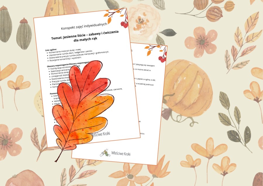 🍂 TERAPIA RĘKI Konspekt zajęć indywidualnych – Jesienne liście