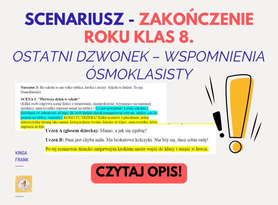 Scenariusz - zakończenie roku klas 8. #scenariusznazakończenieroku #zakończenierokuklas8.