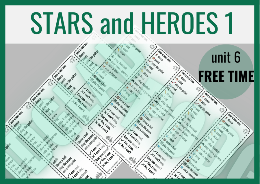 Stars and Heroes 1 unit 6 MY FREE TIME – zakładki do książki