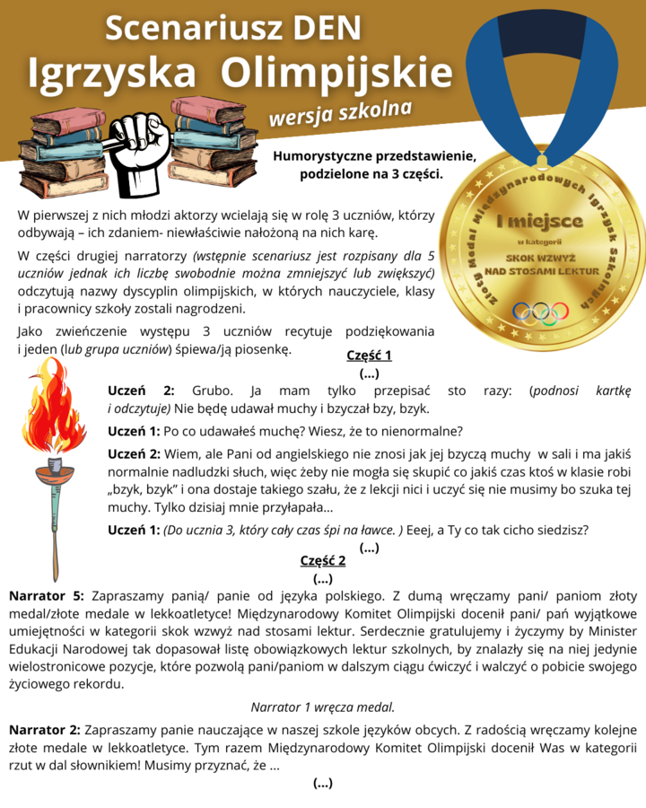 Igrzyska Olimpijskie- scenariusz DEN dla szkół podstawowych