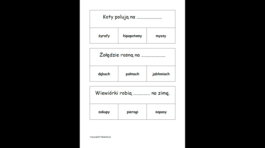 Klamerkowe czytanie ze zrozumieniem – utrwalanie czytania