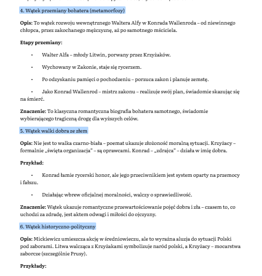 Opracowanie Konrad Wallenrod