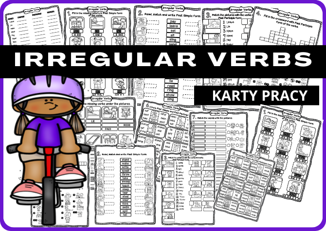 CZASOWNIKI NIEREGULARNE część 3 i 4 - KARTY PRACY