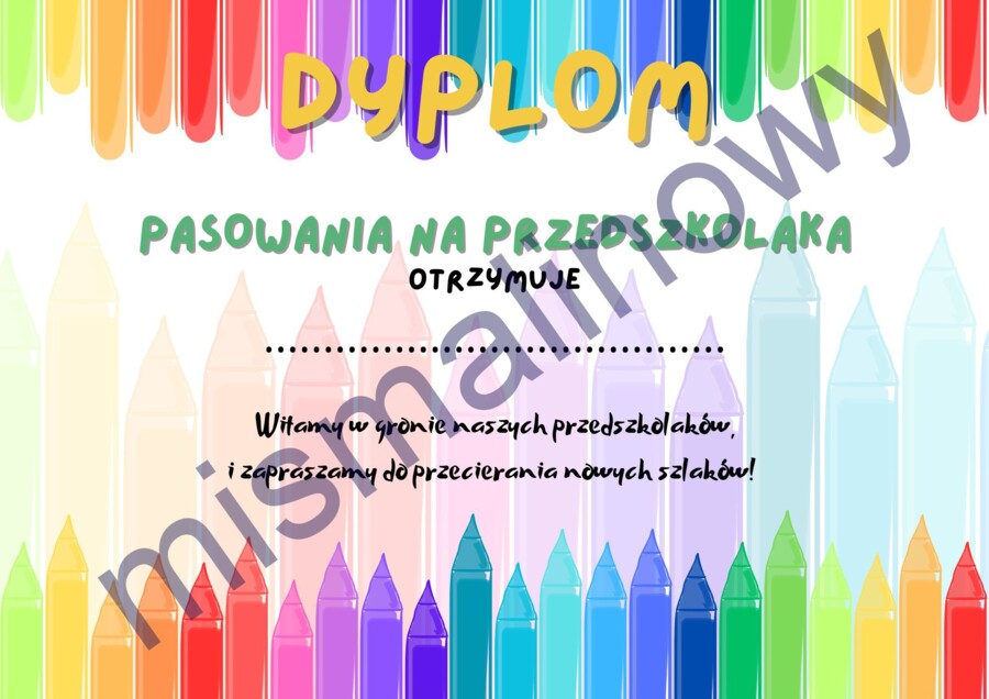 Dyplom na pasowanie przedszkolaka