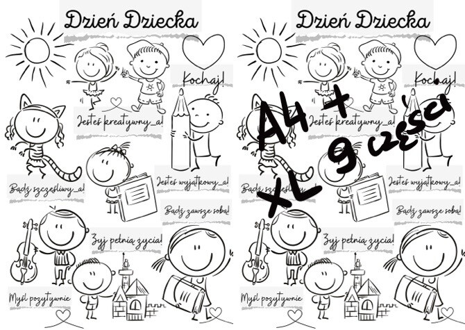 Plakat-kolorowanka - Dzień Dziecka