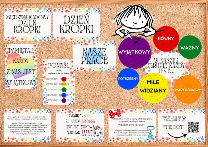 Dzień Kropki - Dekoracja - Gazetka + kod QR