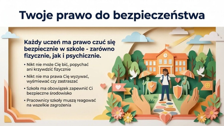 Standardy Ochrony Małoletnich - Twoje prawa i bezpieczeństwo w szkole (gazetka szkolna / plansze informacyjne)