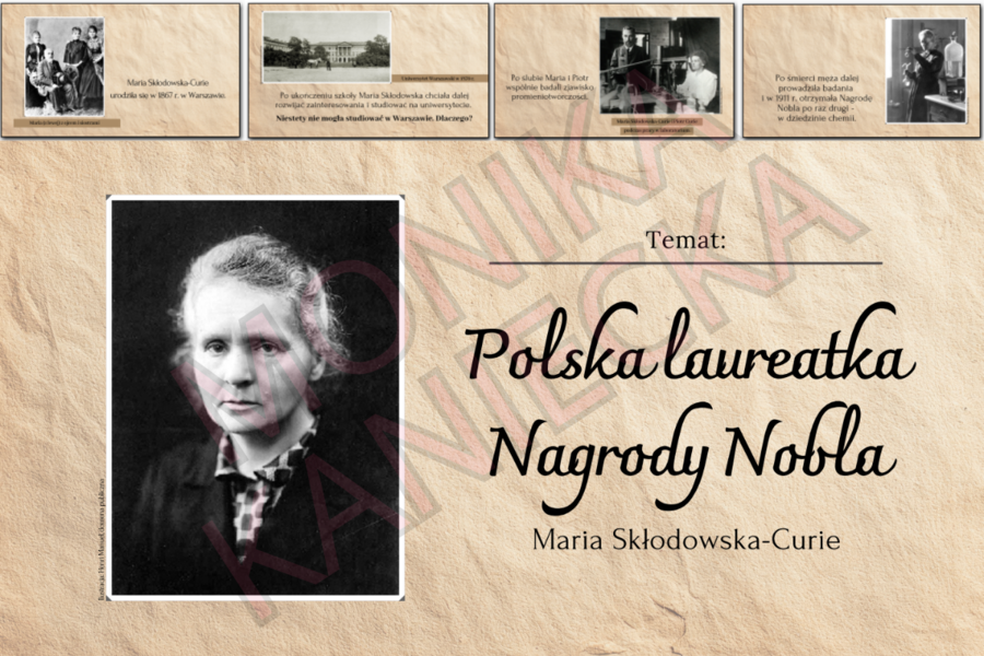 Maria Skłodowska-Curie - prezentacja historia klasa 4