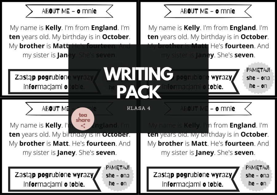WRITING PACK - klasy 4