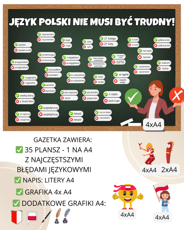 NAJCZĘŚCIEJ POPEŁNIANE BŁĘDY W JĘZYKU POLSKIM