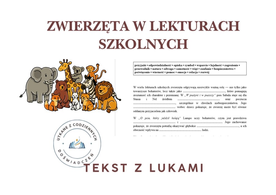 TEKST Z LUKAMI. Zwierzęta w lekturach szkolnych