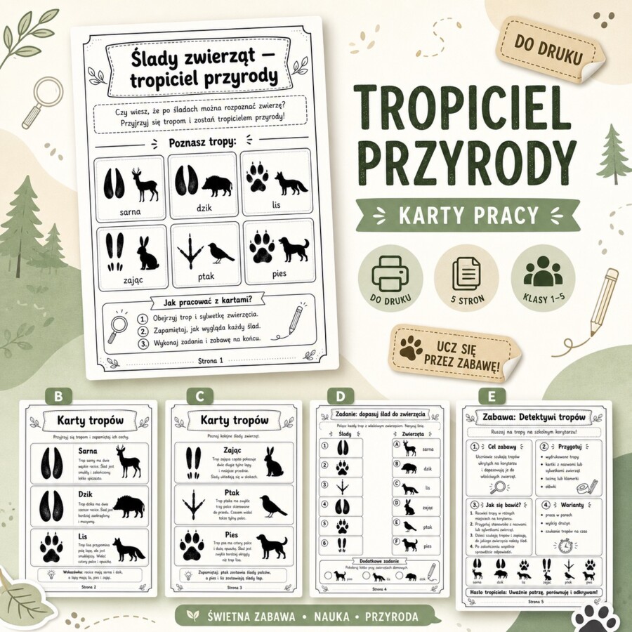 Ślady zwierząt. Tropiciel przyrody