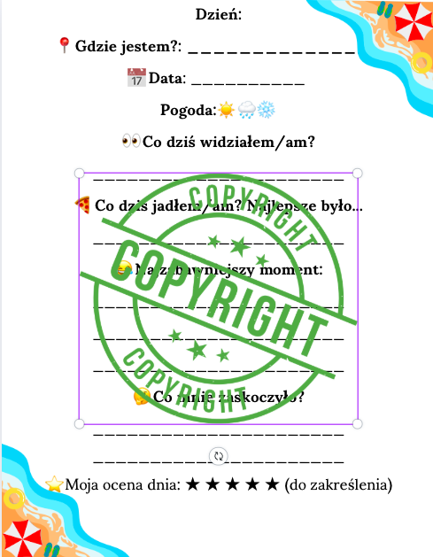Mój dziennik podróży dla dzieci w wieku 7-12 lat, ponad 40 stron gotowych do druku z ciekawymi zadaniami