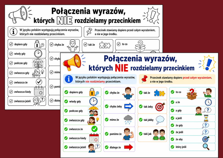 ✍️INTERPUNKCJA - przecinek - infografiki i wklejki