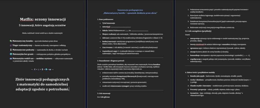 Matflix - sezon na innowacje matematyczne