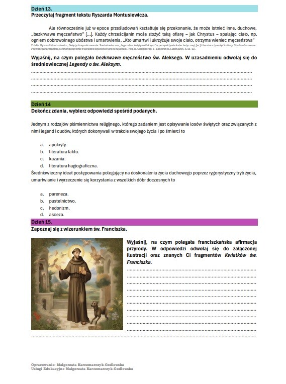 Zadania do matury pisemnej