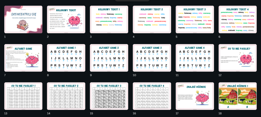 Skoncentruj się - ćwiczenia wspierające koncentrację