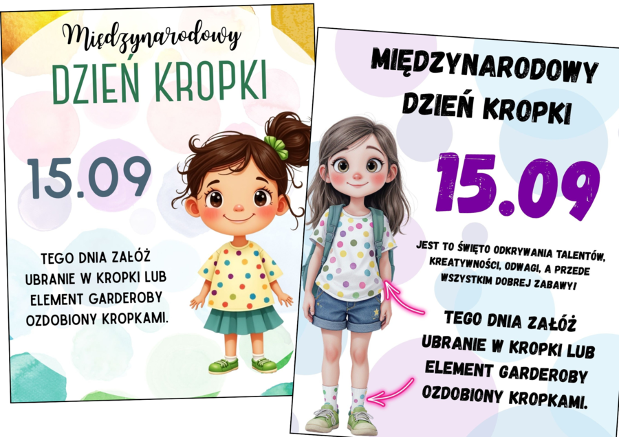 2 Plakaty na Międzynarodowy Dzień Kropki/15 września/Akcja szkolna