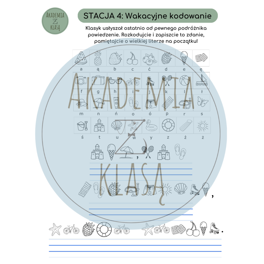 5 STACJI ZADANIOWYCH dla kl.3 – WAKACYJNA PRZYGODA Z KLASYKIEM