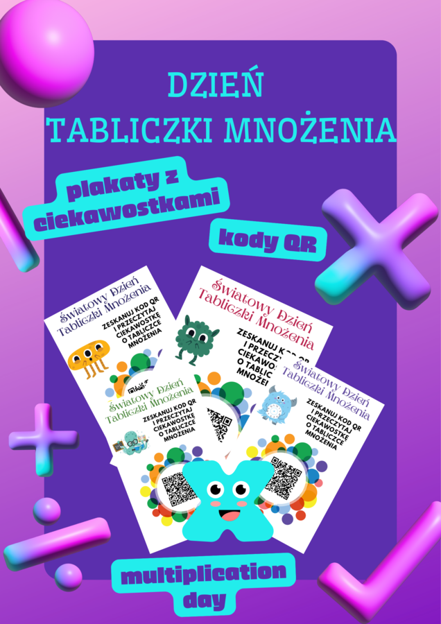 Dzień tabliczki mnożenia - Plakaty z kodami QR
