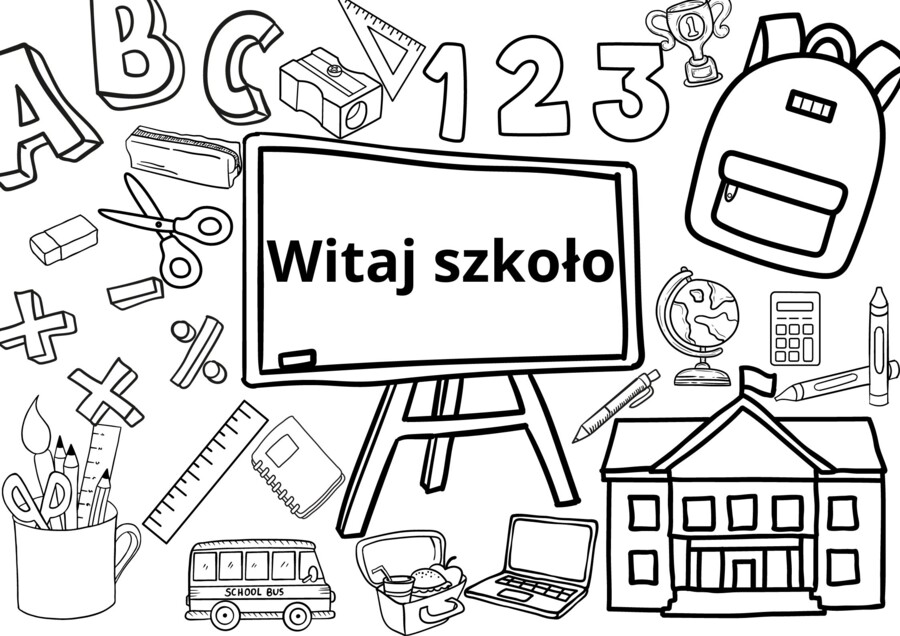 Witaj szkoło, kolorowanka XXL 9szt.A4