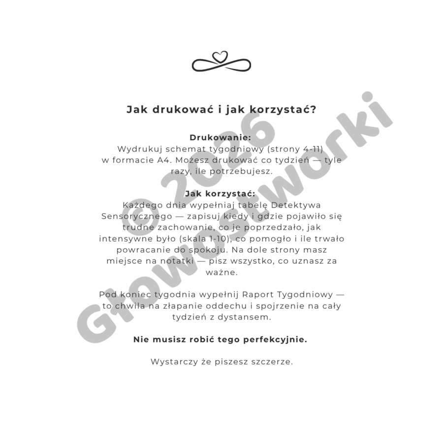 Tygodnik Sensoryczny — tygodniowy schemat obserwacji dla rodziców