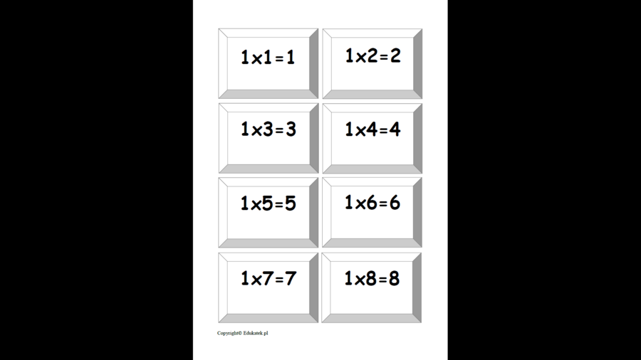 Zestaw kart typu memory – utrwalanie mnożenia