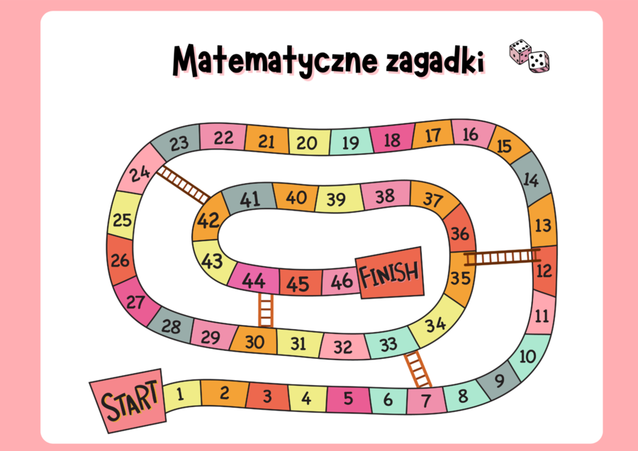 Gra planszowa MATEMATYCZNE ZAGADKI - 1,2 klasa szkoły podstawowej