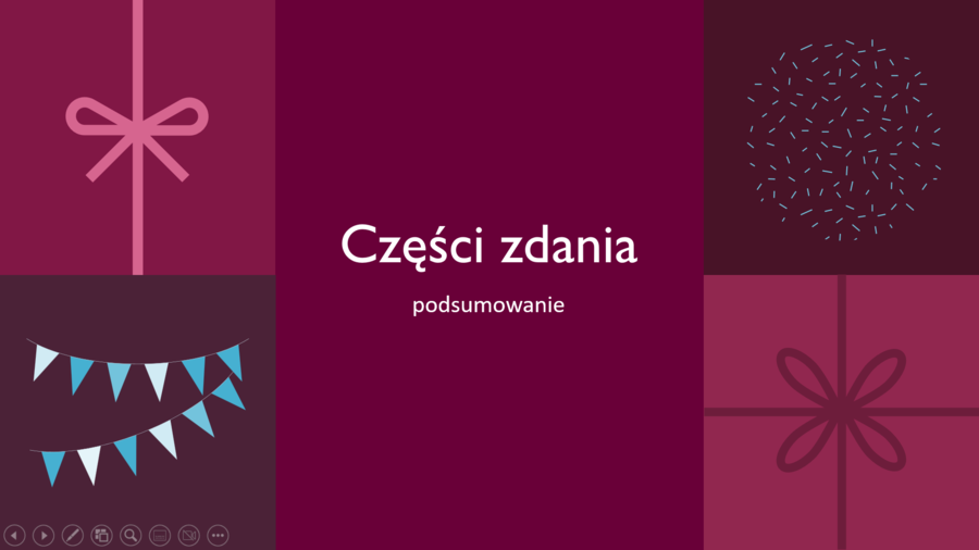 części zdania, składnia, pdf z omówieniem i zadaniami, gotowa lekcja