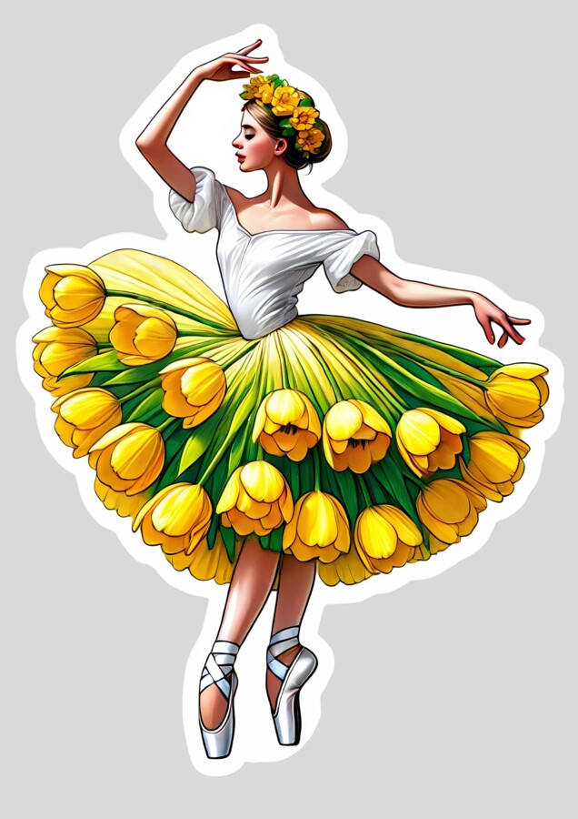 DWUSTRONNE DEKORACJE - wiosenne baletnice