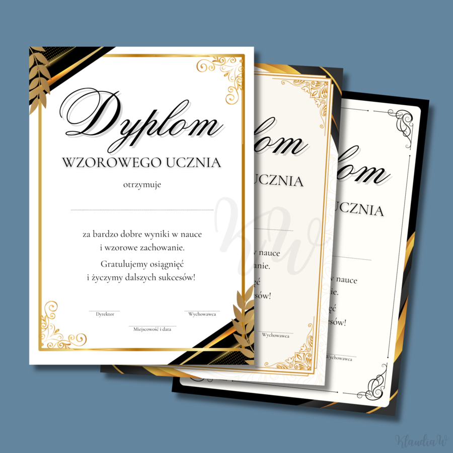 Dyplomy Wzorowego Ucznia - zestaw