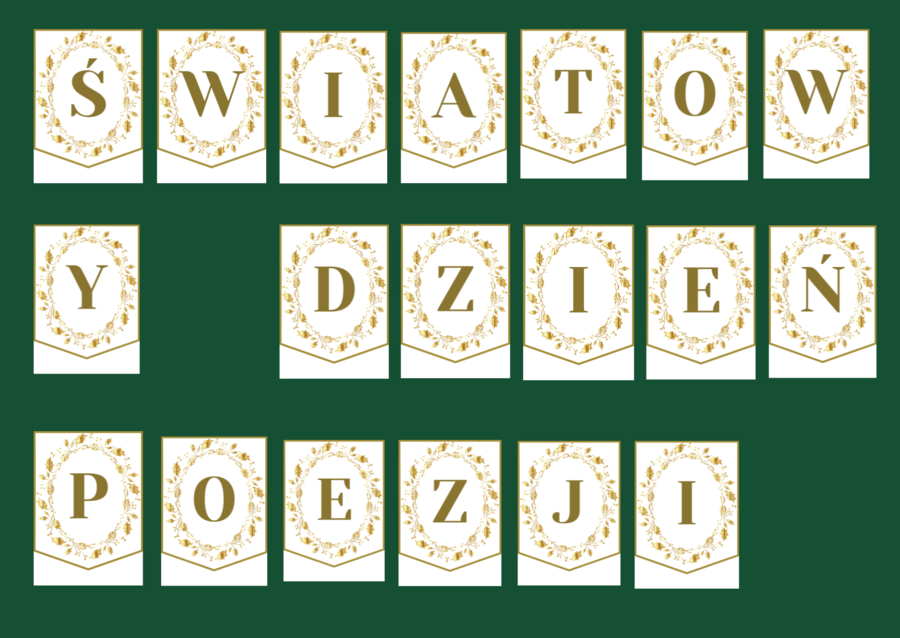 DZIEŃ POEZJI – girlanda – napis – gazetka – wersja 1