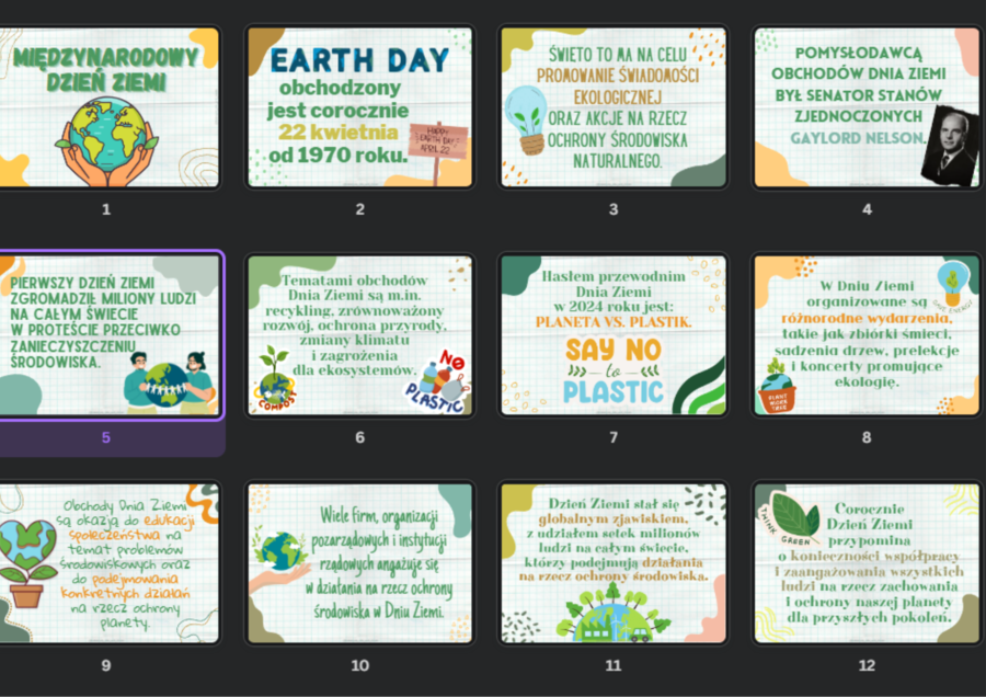 Międzynarodowy Dzień Ziemi - plakaty z faktami