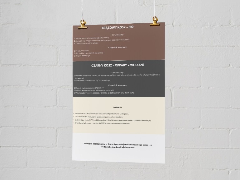 Plakat o segregacji śmieci i recyklingu