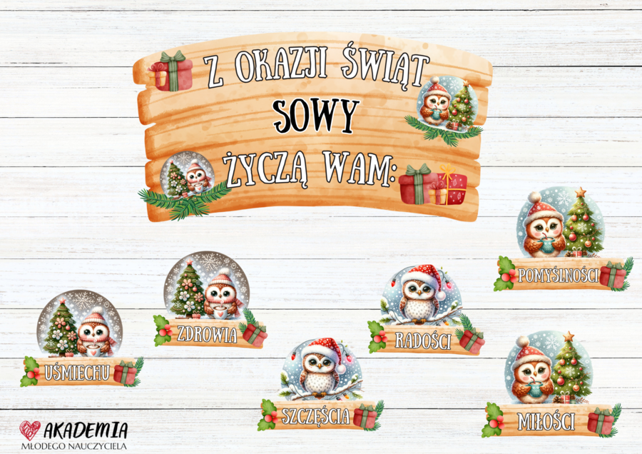 Życzenia grupa sowy-sówki