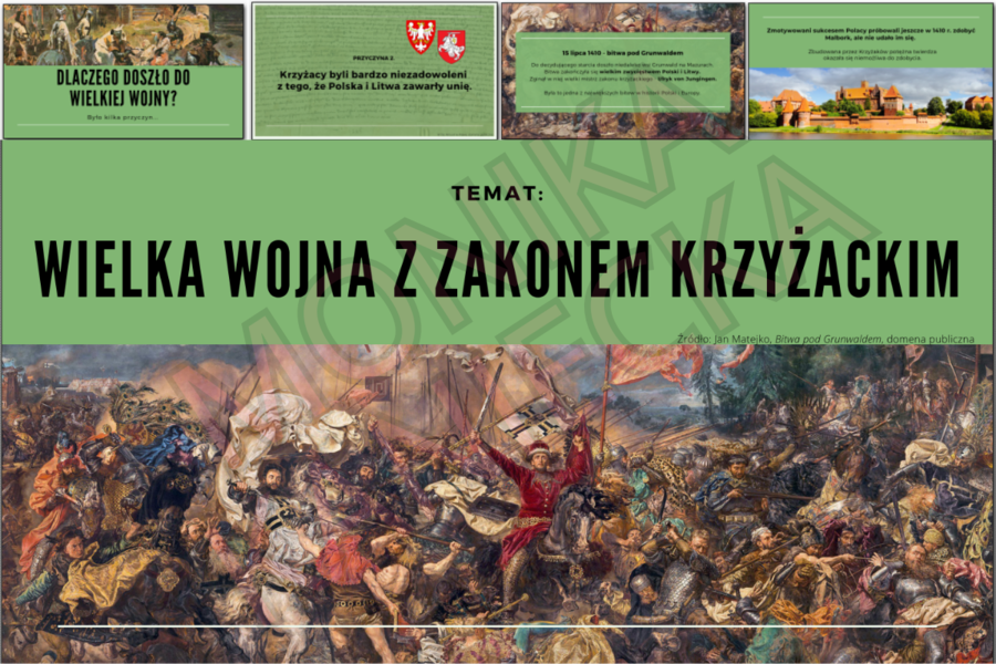 Wielka wojna z zakonem krzyżackim - prezentacja historia klasa 5