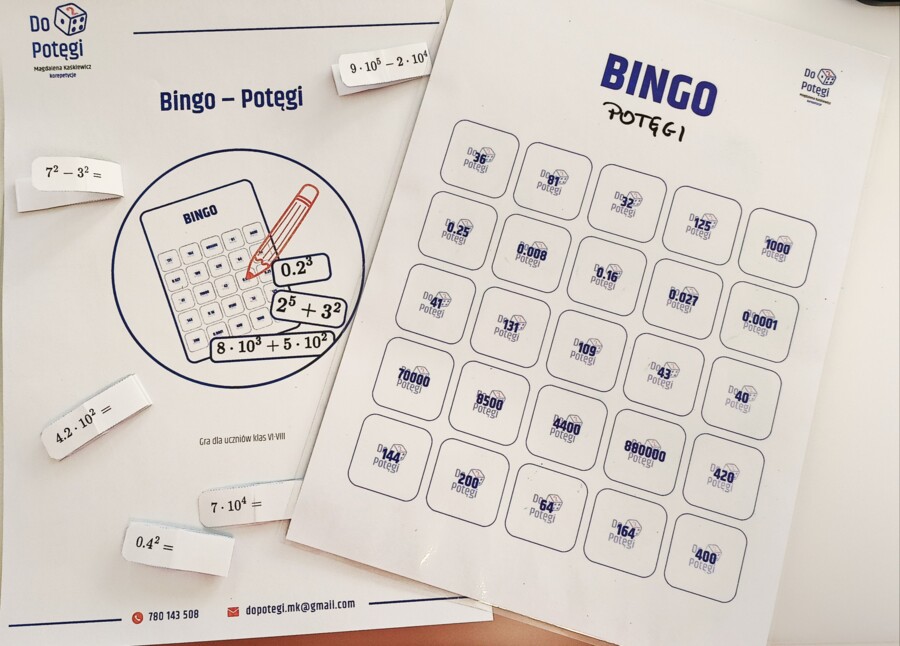 Bingo - Potęgi i obliczenia na potęgach